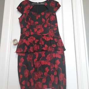 Black and Red Floral Dress
